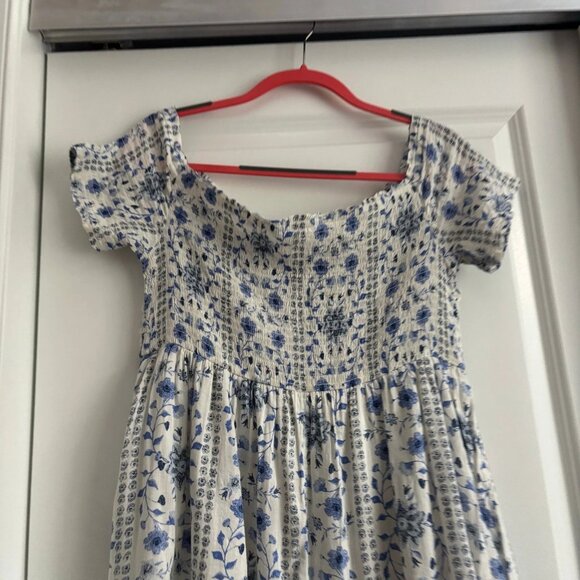 Old Navy Women’s Off the Shoulder Smocked Ditsy Floral Print Midi Dress Sz L - Picture 4 of 8
